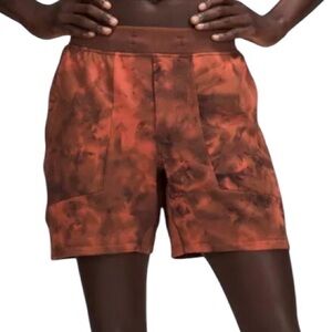 Lululemon Textured Tech Short Unlined Orange Brown Mesh Stretch Men’s Medium